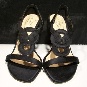 KATE SPADE LANE BLACK SATIN EVENING PUMPS 6.5M